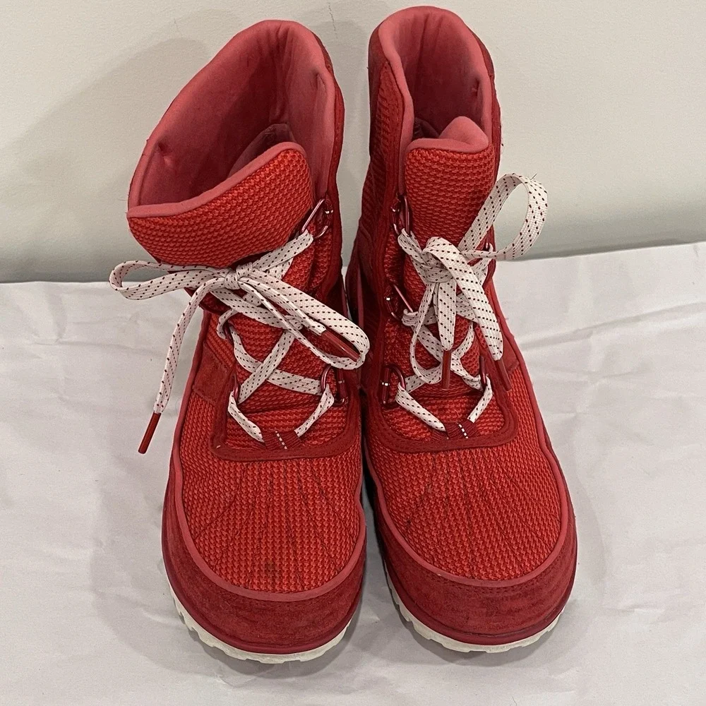 Womens Red Sorel Tivoli Winter Boot Sz 7.5 Lace Up,‎ Nice Used Condition